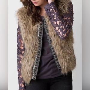 Miss Me Fur Vest Size XS fits XS or S NWT